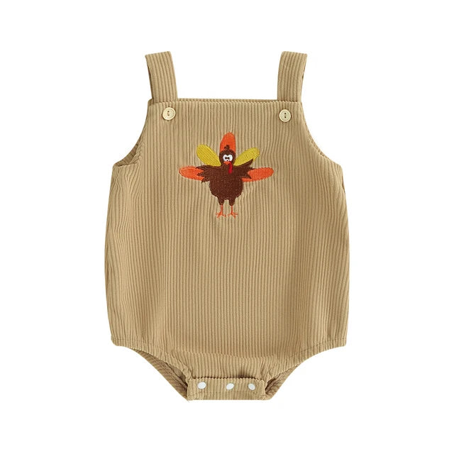 Turkey Corduroy Romper - PREORDER