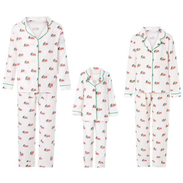 Christmas Tree Tractors Matching Pajamas - PREORDER