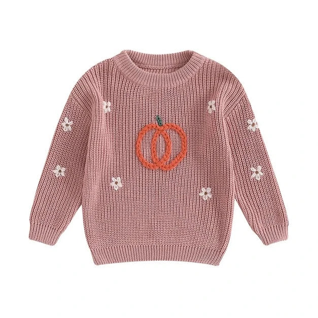 Pumpkin & Daisies Knit Sweater - PREORDER