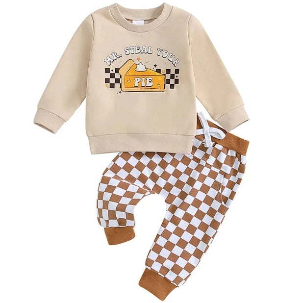 Mr Steal your Pie Checkered Jogger Outfit - PREORDER