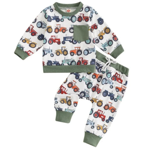 Colorful Tractors Jogger Outfit - PREORDER