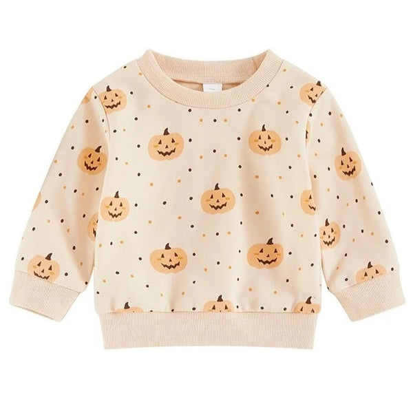 Spooky Carved Pumpkins & Polka Dots Romper & Pullover - PREORDER