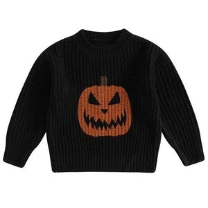 Spooky Carved Pumpkin Knit Sweater - PREORDER