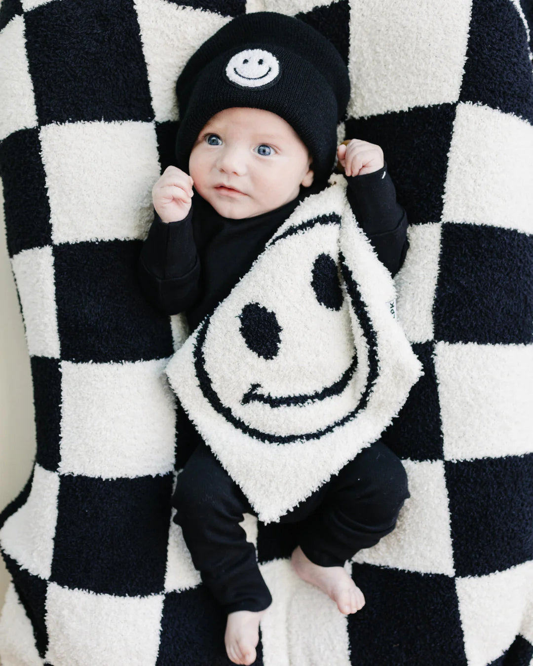 Smiley Plush Lovey | Black - PREORDER