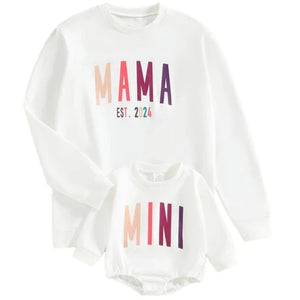 Girly MAMA & MINI est 2024 Matching Romper & Pullover - PREORDER