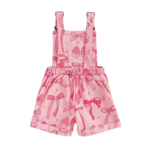 Hot Pink Bows & Stars Overalls - PREORDER