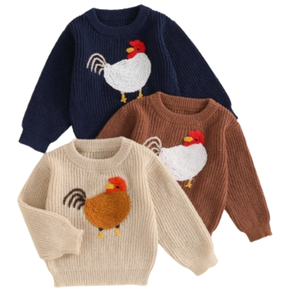 R is for Rooster Knit Sweaters (3 Colors) - PREORDER