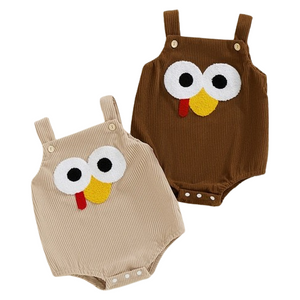 Thanksgiving Turkey Corduroy Rompers (2 Colors) - PREORDER