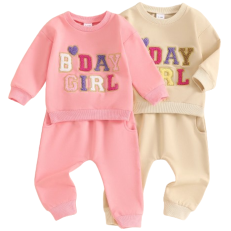 BDAY Girl Jogger Outfits (2 Colors) - PREORDER