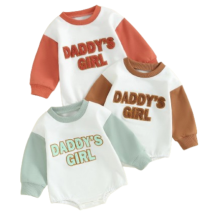 Daddys Girl Two Tone Rompers (5 Colors) - PREORDER