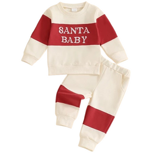 Santa Baby Embroidered Jogger Outfit - PREORDER