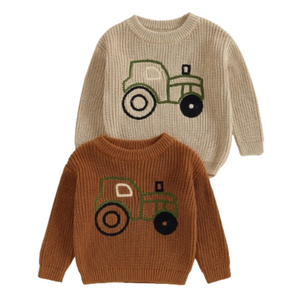 Big Green Tractor Knit Sweaters (2 Colors) - PREORDER