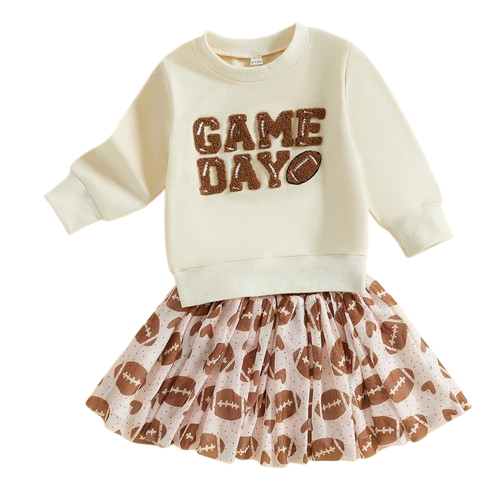 Game Day Footballs Tutu Skirt Outfit - PREORDER