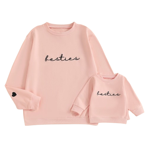 Besties Embroidered Matching Pullovers (2 Colors) - PREORDER