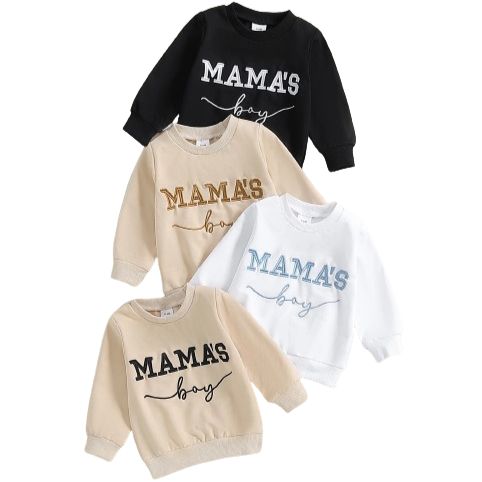 Mamas Boy Embroidered Pullovers (4 Colors) - PREORDER