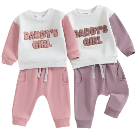 Daddys Girl Two Tone Jogger Outfits (2 Colors) - PREORDER