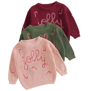 Jolly Candy Canes Knit Sweaters (3 Colors) - PREORDER