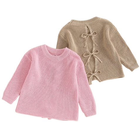 Solid Open Back Knit Sweaters (2 Colors) - PREORDER