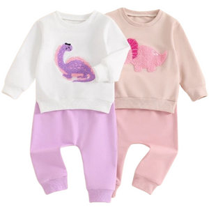 Girly Dinosaurs Jogger Outfits (2 Styles) - PREORDER