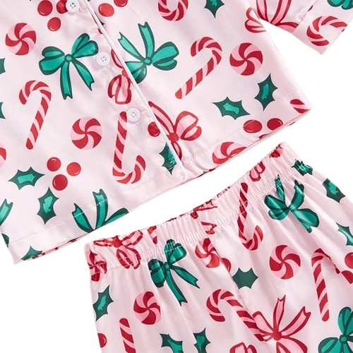 Mistletoes Bows & Candy Canes Silk Pajamas - PREORDER