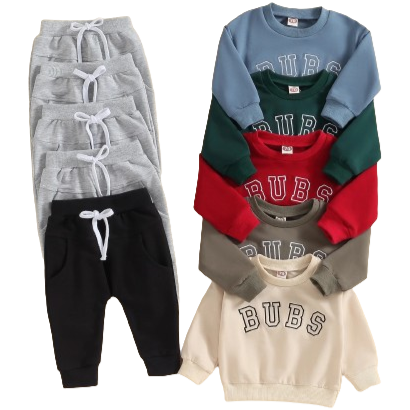 BUBS Embroidered Jogger Outfits (5 Colors) - PREORDER