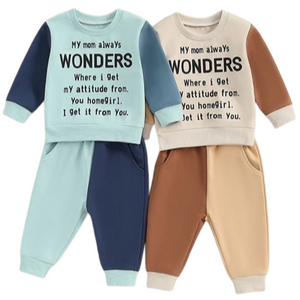 Moms Attitude Three Tone Jogger Outfits (2 Colors) - PREORDER