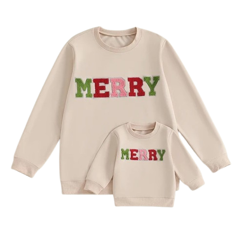 MERRY Christmas Mama & Mini Matching Pullovers (2 Colors) - PREORDER