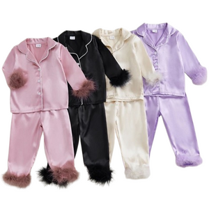 Solid Silk Fuzzy Pajamas (4 Colors) - PREORDER