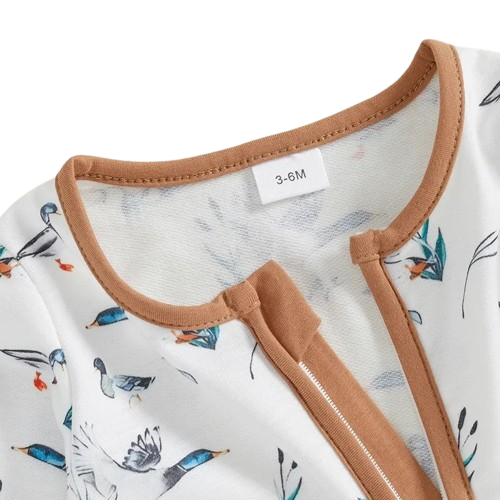 Neutral Ducks Zipper Romper - PREORDER