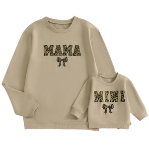 Perfect Bow Leopard Mama & Mini Matching Pullovers - PREORDER