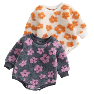 Sherpa Daisies Rompers (2 Colors) - PREORDER