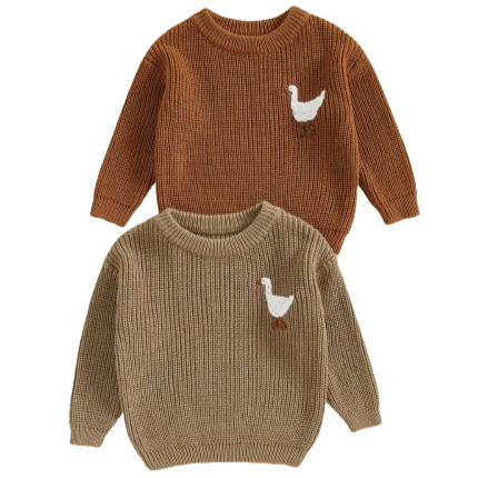 Little Duck Knit Sweaters (2 Colors) - PREORDER