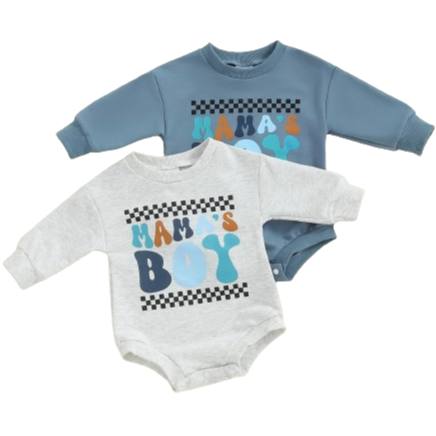 Mamas Boy Checkered Rompers (2 Colors) - PREORDER