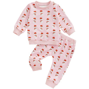 Pink Snowmen Jogger Outfit - PREORDER