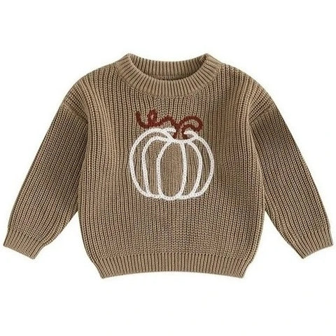 Outline Pumpkin Knit Sweater - PREORDER