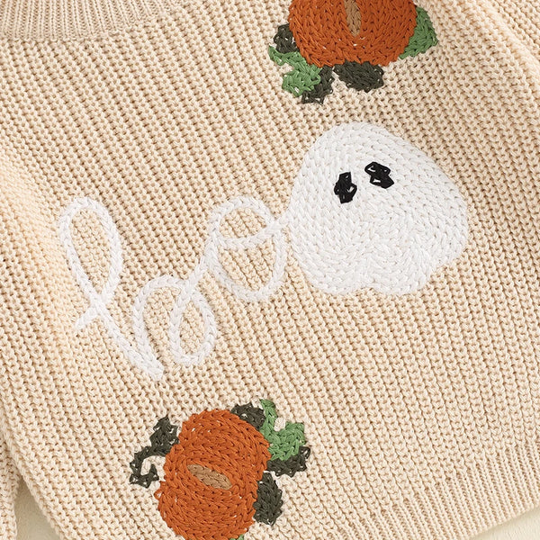 Ghosts & Pumpkins BOO Knit Sweaters (6 Colors) - PREORDER