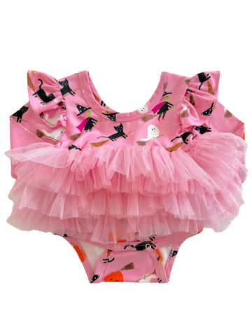 Tutu Long Sleeve Bodysuit | Pink Broomstick Friends - PREORDER