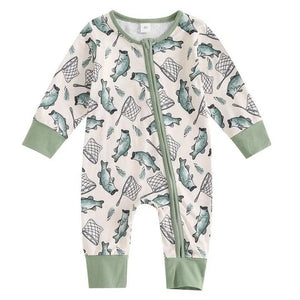 Daddys Fishing Buddy Zipper Romper - PREORDER