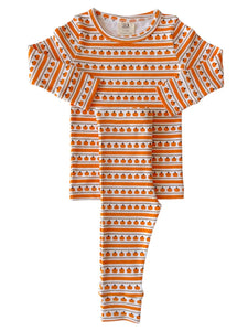 Organic Top & Pants Set | Orange Pumpkin Stripe - PREORDER