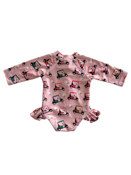 Skipper Rashguard Swimsuit | Pink Golf Cart - PREORDER