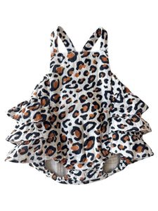 Ruffle Romper | Leopard - PREORDER