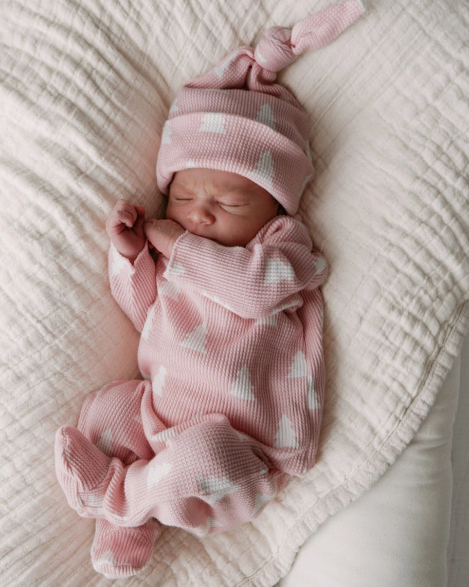 Waffle Kimono & Pant Set | Pink Christmas Trees - PREORDER