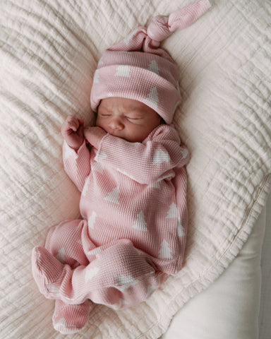 Waffle Kimono & Pant Set | Pink Christmas Trees - PREORDER