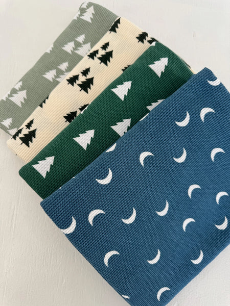 Organic Cotton Waffle Swaddle | Midnight Moon - PREORDER