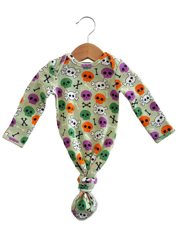 Waffle Gown | Green Candy Skulls - PREORDER