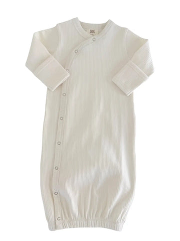 Organic Ribbed Gown | Ivory - PREORDER