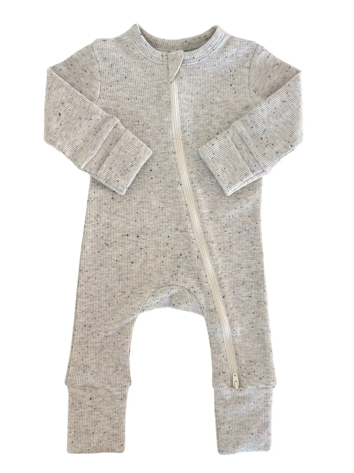 Speckle Zip Romper | Heather - PREORDER