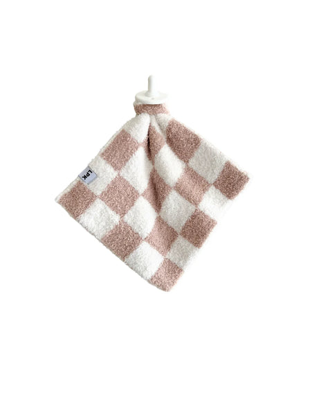 Checkered Plush Lovey | Latte - PREORDER