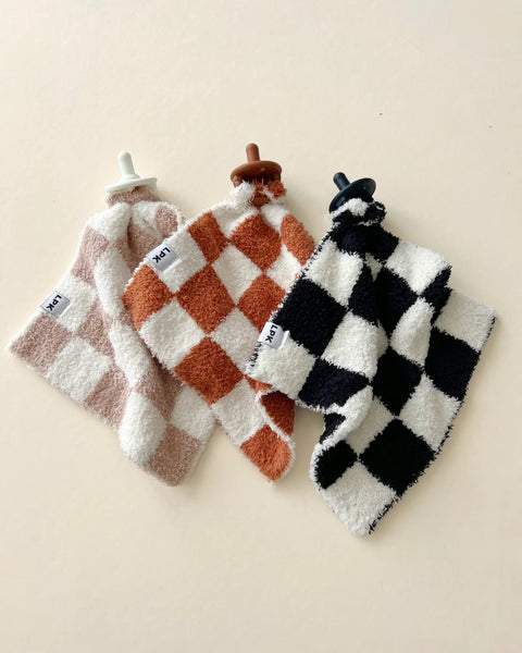 Checkered Plush Lovey | Copper - PREORDER