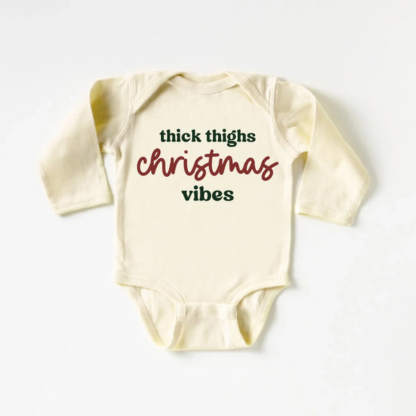 Cotton Bodysuit or Tee | Thick Thighs Christmas Vibes - PREORDER